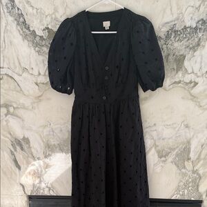 a new day Black eyelet midi dress
